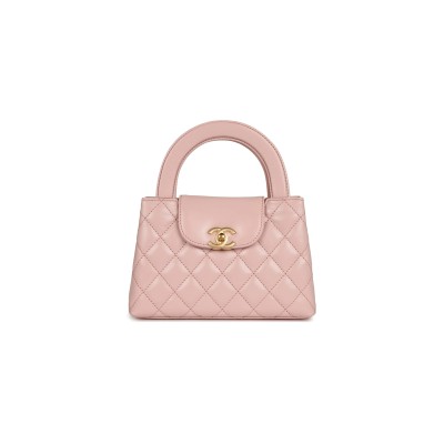 CHANEL MASTER SMALL KELLY SHOPPER CALFSKIN LIGHT PINK GOLD HARDWARE AS4416 (19*13*7cm)